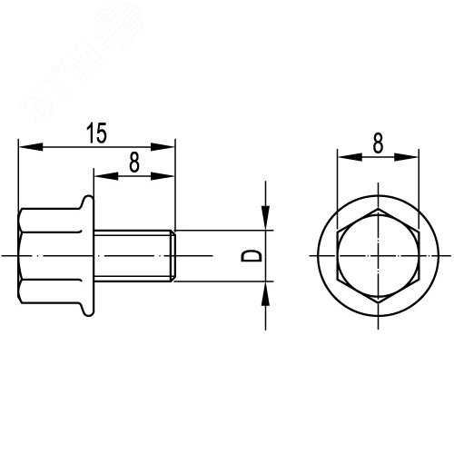 Винт М5х8 электрический контакт крышек