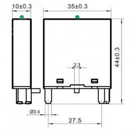 Модуль индикации и защиты, LED зеленый+Варистор A1+, 24V AC/DC