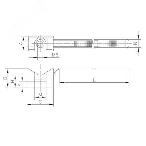 Держатель с хомутиком 25-63 мм для труб