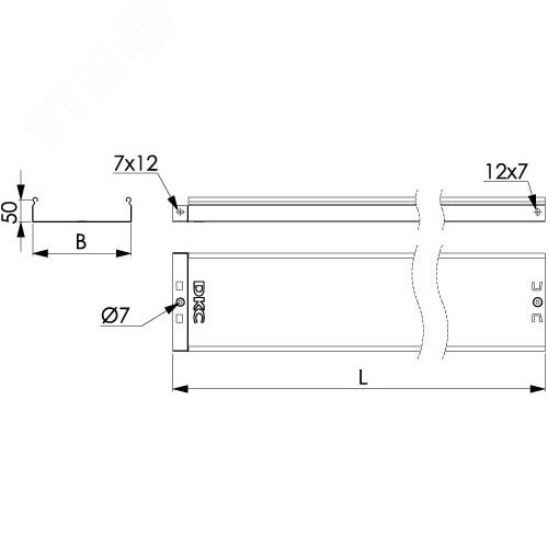 Лоток неперфорированный 50х50х2000