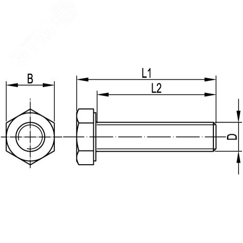 Болт шестигранный М6х12 (1 уп.-200 шт.)