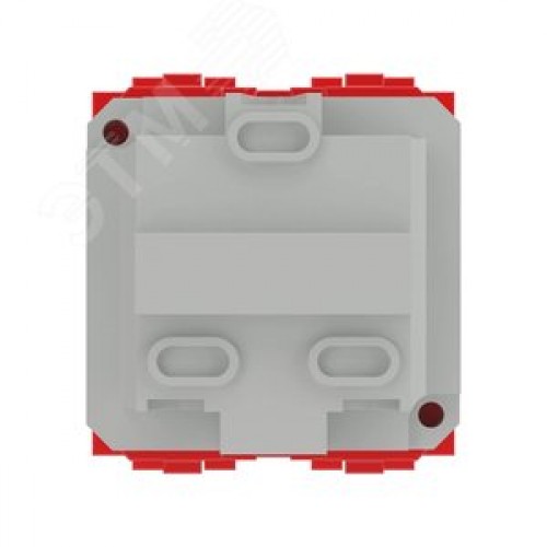 BRAVA Розетка 2 модуля с заземлением со шторками  красная (10 шт)