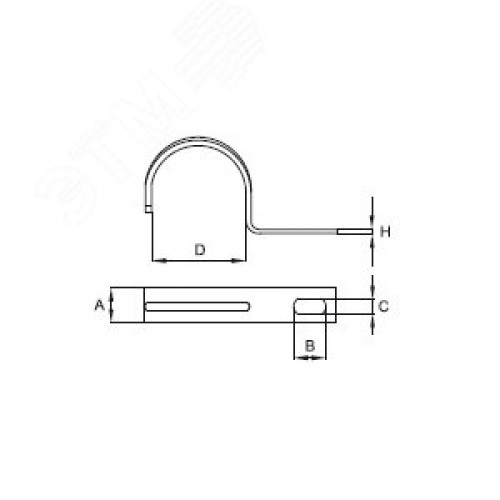 Скоба металлическая 50мм однолапковая оцинкованная