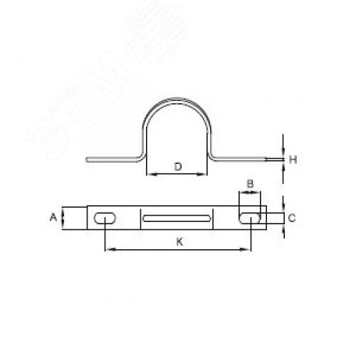 Скоба металлическая 16мм двухлапковая оцинкованная