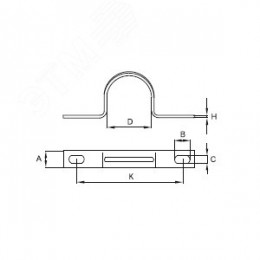 Скоба металлическая 22мм двухлапковая оцинкованная