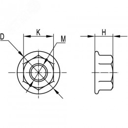 Гaйкa нaсeчка прeпятствующая oткручивaнию М6 гoрячeoцинкoвaннaя