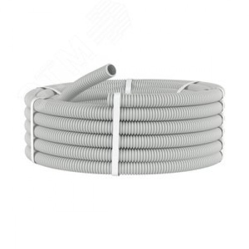Труба гофрированная ПВХ 16 мм без протяжки легкая серая (100м)