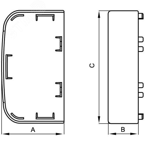 Заглушка 110х50мм черная