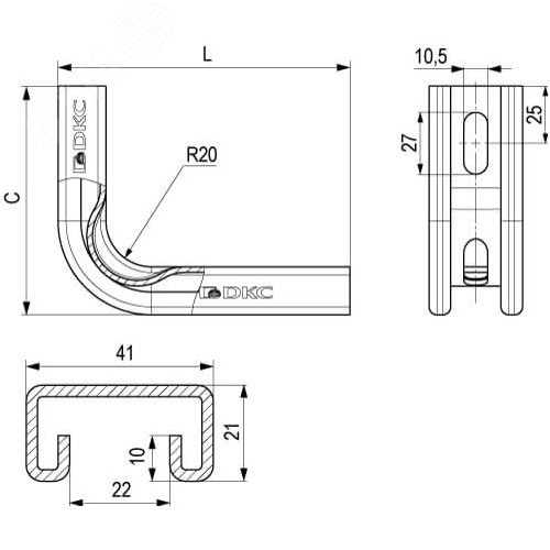 Консоль легкая DW основание 100 мм