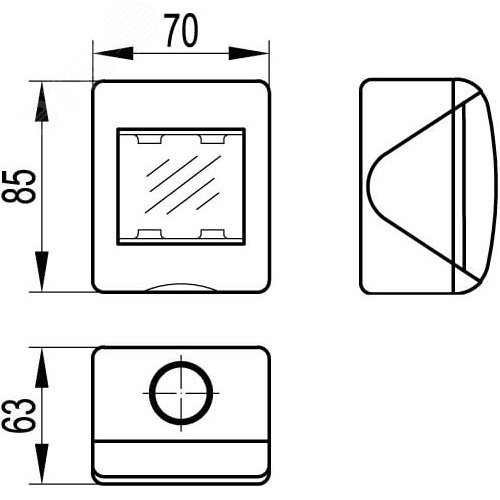 VIVA Коробка модульная настенная для электроустановочных изделий IP55 2 модуля