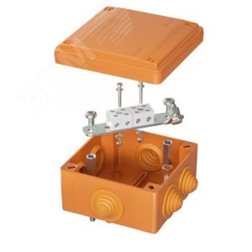 Коробка пластиковая FS с кабельными вводами и клеммниками IP55 100х100х50мм