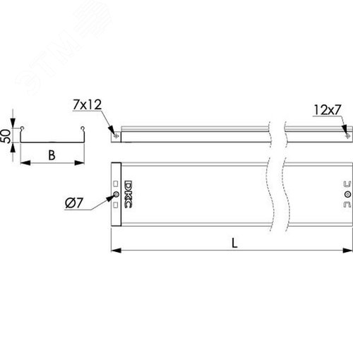 Лоток неперфорированный 150х50х3000