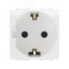 BRAVA Розетка 2 модуля с заземлением со шторками  белая