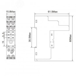 Колодка с винтовыми клеммами для реле IRM
