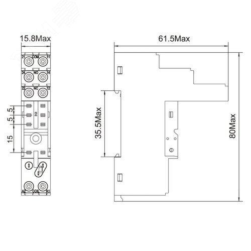 Колодка с винтовыми клеммами для реле IRM