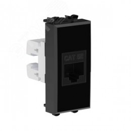 Avanti Компьютерная розетка RJ-45 без шторки      модульная кат.5е Черный квадрат 1 модуль