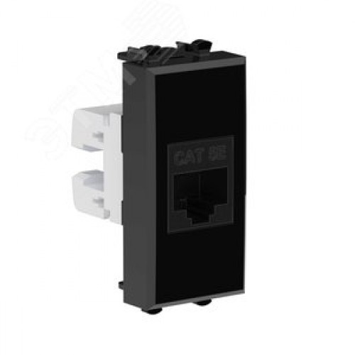Avanti Компьютерная розетка RJ-45 без шторки      модульная кат.5е Черный квадрат 1 модуль