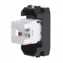 BRAVA Розетка компьютерная RJ45 (разъем PcNet) 1 модуль категория 5е черная