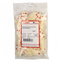 Монтажная база двойная самоклеящаяся 19x19, белая для хомутов шириной до 3,6мм