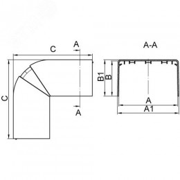 Угол 90 градусов внешний неизменяемый 80x40мм