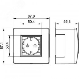 Коробка для миниканалов с силовой розеткой
