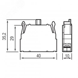 Блок контактный 1НО с клеммными зажимами под винт