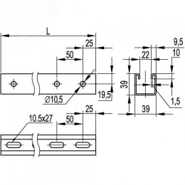 Профиль С-образный 41х41х3000 LAS BPL