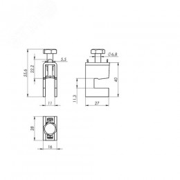 Клемма шинная 10 мм для кабеля 16-35 мм