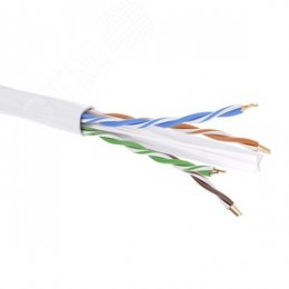 Витая пара U/UTP 4 пары CAT 6 нг(А)-HF бухта белый 305м