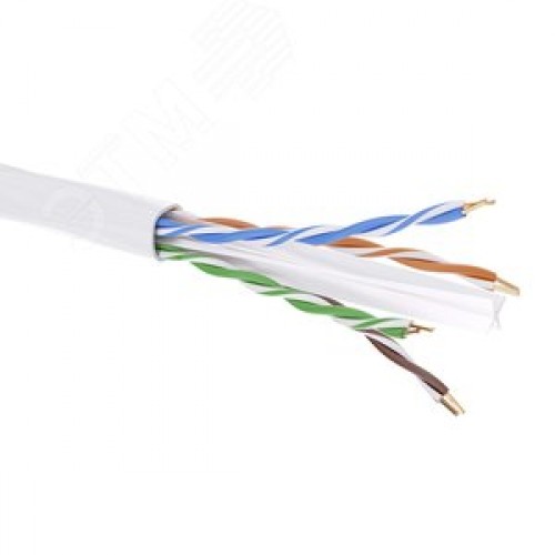 Витая пара U/UTP 4 пары CAT 6 нг(А)-HF бухта белый 305м