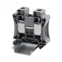 Клемма проходная, винтовой зажим, 2 точки подключения, 35 кв.мм, серая