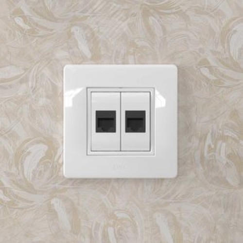 BRAVA Розетка компьютерная RJ45 (разъем PcNet) 1 модуль категория 5е белая