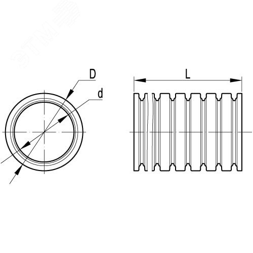 Труба гофрированная 10мм V2 Dвн=9.7мм Dнар=13мм