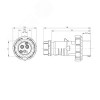Вилка кабельная IP67 16A 2P+E 230В