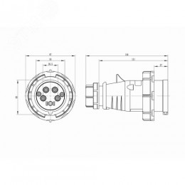 Вилка кабельная IP67 16A 3P+E+N 400V