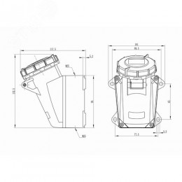 Розетка наружная IP67 16A 2P+E 230В