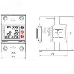 Реле напряжения с контролем тока на 32 А