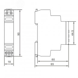 Реле контроля фаз, 3 фазы + N, тип DRF, контроль напряжения , контроль обрыва фаз, котроль чередования фаз, контроль асимметрии, конфигурация контакта 2CO, 120-277В