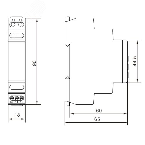 Реле контроля фаз, 3 фазы + N, тип DRF, контроль напряжения, контроль обрыва фаз, конфигурация контакта 2CO, 120-277В