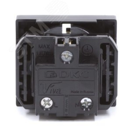 Розетка силовая 2Р+Е со шторками Viva 2 модуля черный