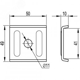 Пластина опорная для С-образных профилей М10