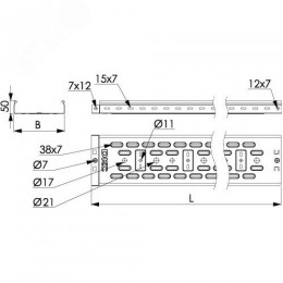 Лоток перфорированный 100х50 L2000