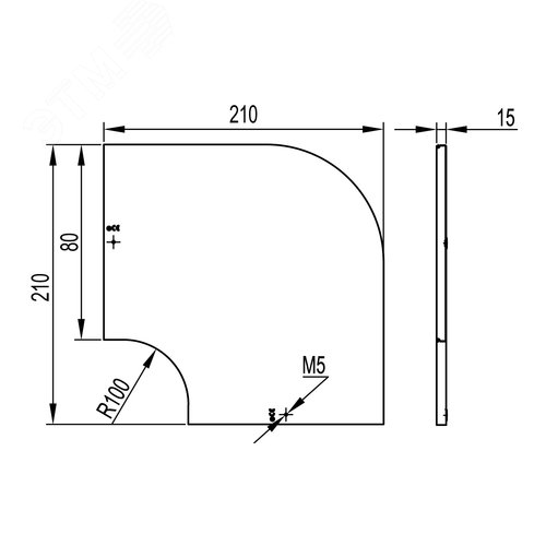 Крышка на угол CPO 90 горизонтальный 90° осн.80 в комплекте с метизами и пластинами PTCE