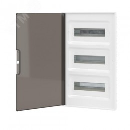 Щиток 36 мод встраиваемый FRAME ЩРв-П-36, белый, с тонированной дверцей, с 4 шинами PEN (2шт на 8 отв. и 2шт на 10 отв.) F36B1WD DKC