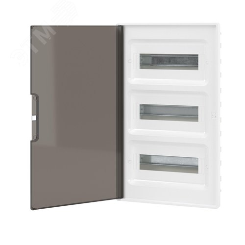 Щиток 36 мод встраиваемый FRAME ЩРв-П-36, белый, с тонированной дверцей, с 4 шинами PEN (2шт на 8 отв. и 2шт на 10 отв.) F36B1WD DKC