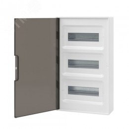 Щиток 36 мод настенный FRAME ЩРн-П-36, белый, с тонированной дверцей, с 4 шинами  PEN (2шт на 8 отв. и 2шт на 10 отв.) F36W1WD DKC