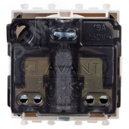 Avanti Розетка ''Белое облако'', 2P+E, с защитными шторками, 2 модульная