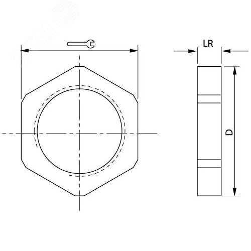 Гайка М16х1.5 полиамид черная