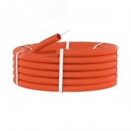 Труба гофрированная ПНД 16 мм с протяжкой оранжевая (100м)