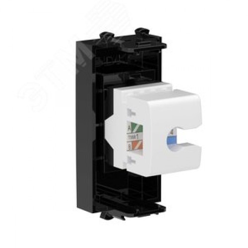 Avanti Компьютерная розетка RJ-45 без шторки      модульная кат.5е Черный квадрат 1 модуль